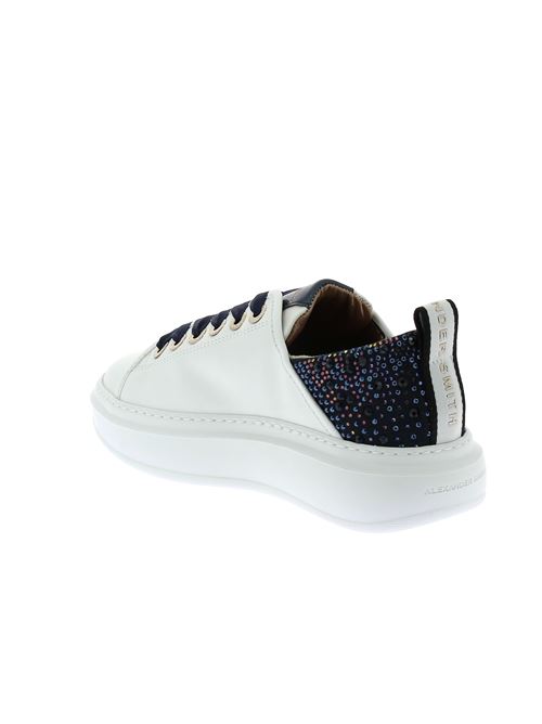 Wembley Woman sneakers da donna in pelle bianca e strass bu ALEXANDER SMITH | ASBBWYW0506WBLX